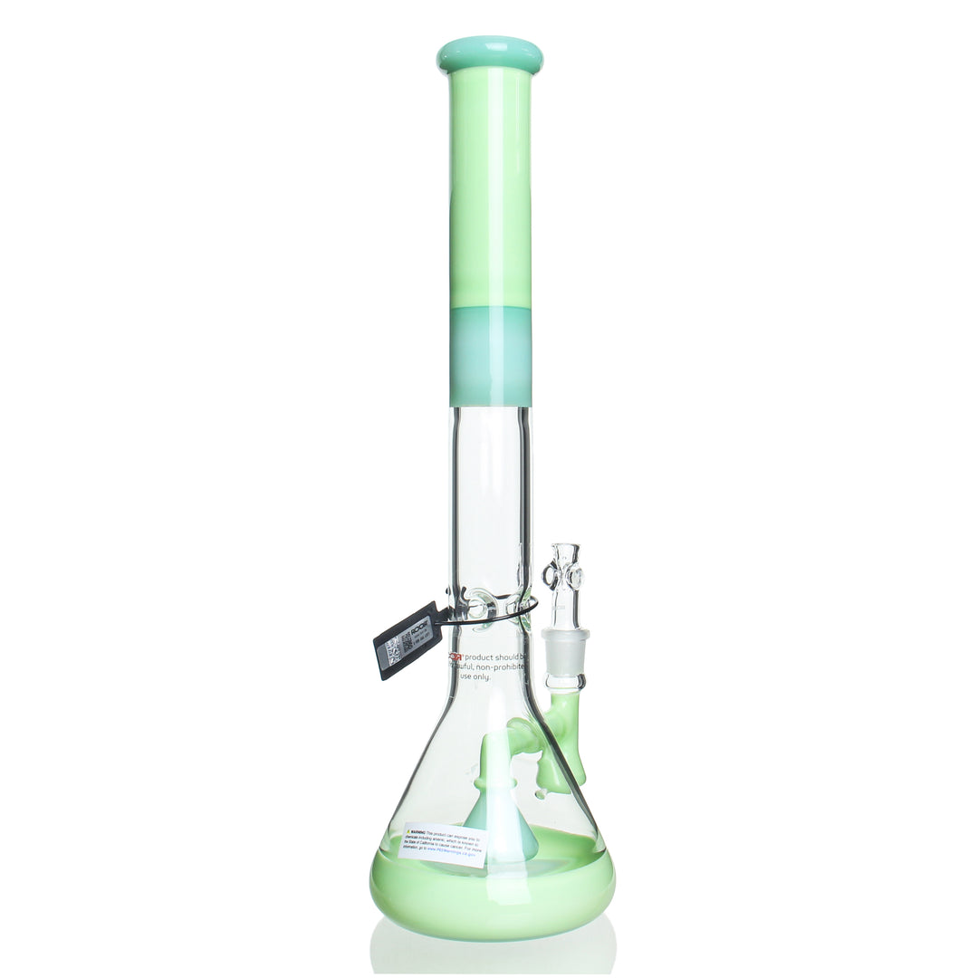 RooR Tech - 18" Fixed Beaker - Milky Green w/ Black Logo