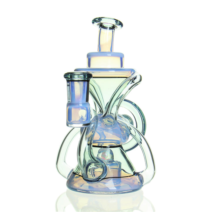 E.F. Norris 2 Tone Recycler Aquamania and Opal Skyline — 2-tone recycler dab rig in Aquamania and Opal Skyline colorway