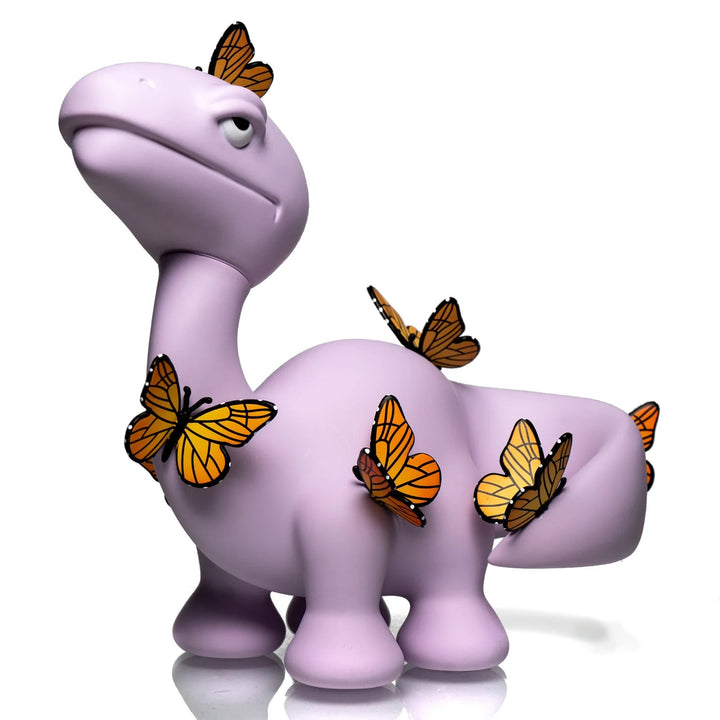 Elbo x Felt Bronto Vinyl Toy Lavender — Elbo Glass and Felt collab Bronto sauropod vinyl toy in lavender, front view