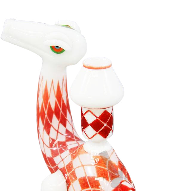 Elbo x Slinger Argyle Dino Red detail of artwork