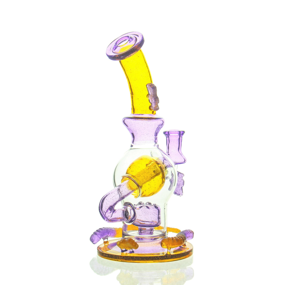 Emperial Glass Candy Ball Rig — candy ball themed dab rig shown from alternate angle