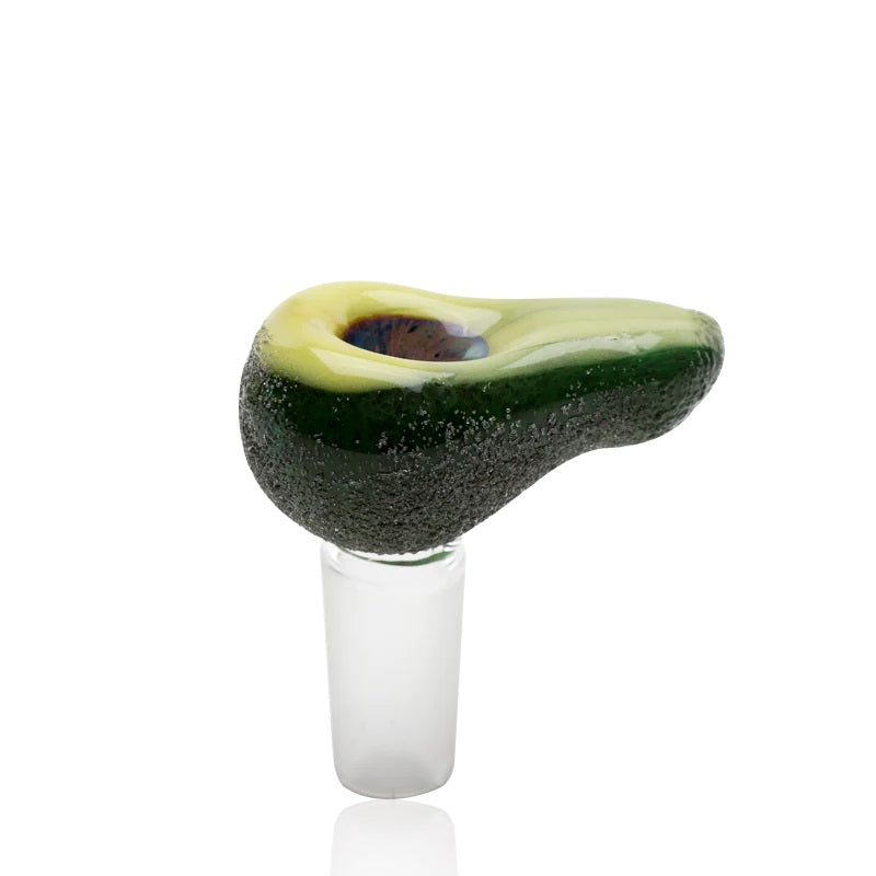 Empire Glassworks Avocadope Slide 14mm — sculpted avocado themed 14mm bowl slide for bongs and water pipes