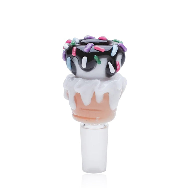Empire Glassworks Ice Cream Cone Slide 14mm — sculpted ice cream cone themed 14mm bowl slide for bongs and water pipes