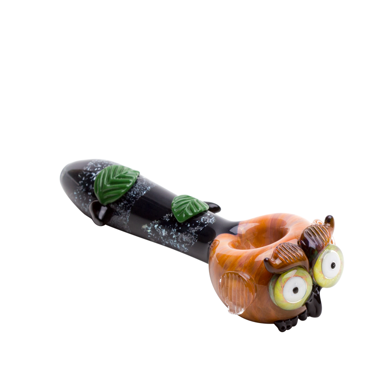 Empire Glassworks Owl Pipe Small side view