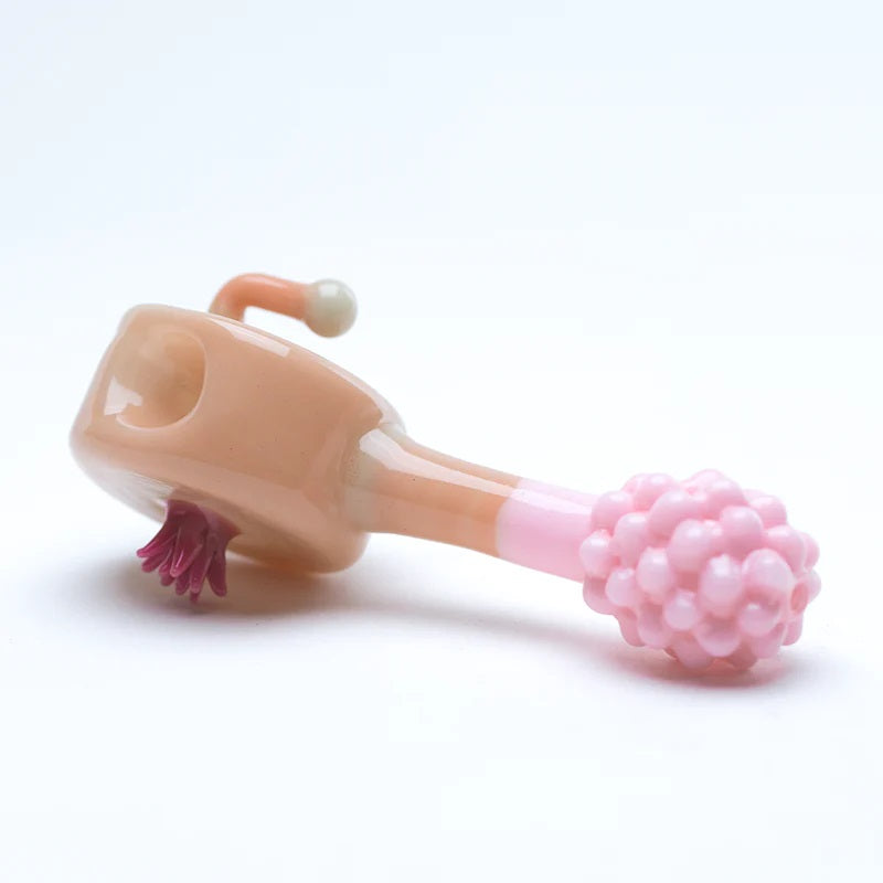Empire Glassworks Pink Pounder Pipe — sculpted novelty glass hand pipe, hero shot