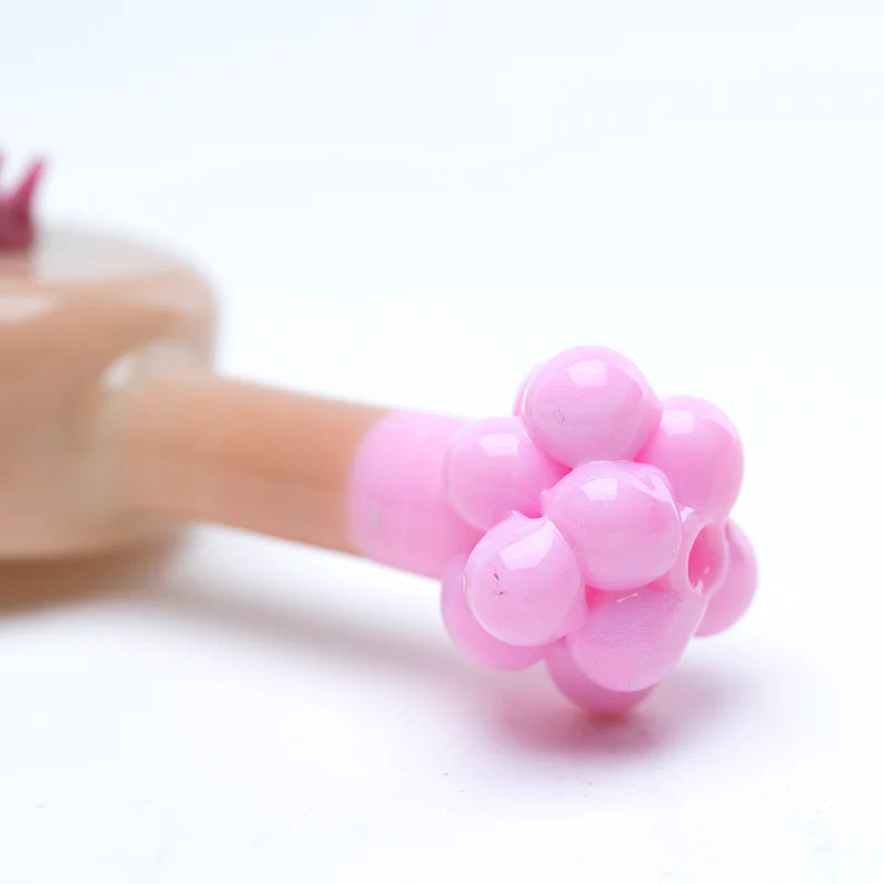 Empire Glassworks Pink Pounder Pipe — alternate angle of the hand pipe