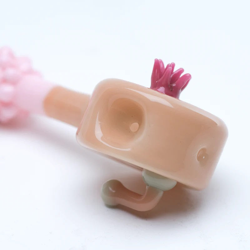 Empire Glassworks Pink Pounder Pipe — bowl and mouthpiece detail