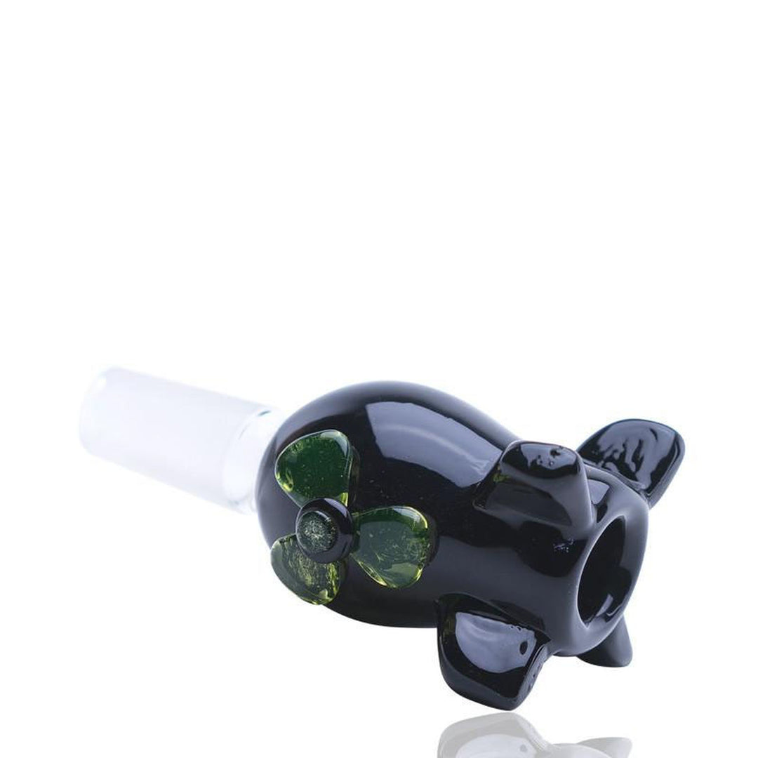 Empire Glassworks radioactive bomb slide — 14mm handmade glass bowl, detail view