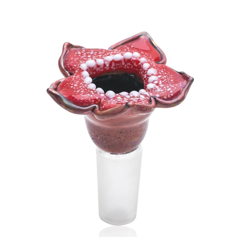 Empire Glassworks Stranger Flower Slide 14mm — alternate angle showing sculpted stranger flower detail