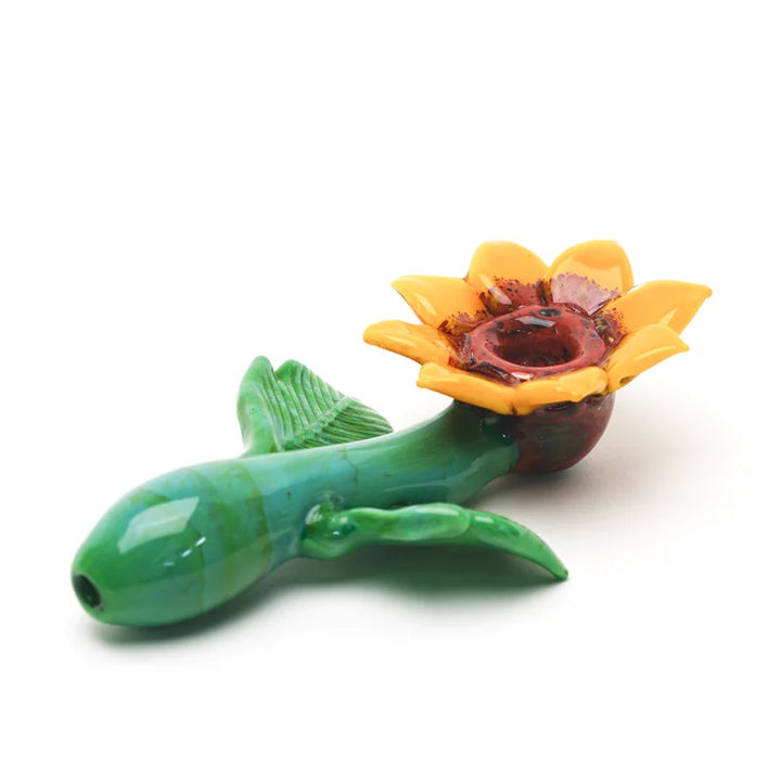 Empire Glassworks Sunflower Pipe — alternate angle of the sunflower pipe