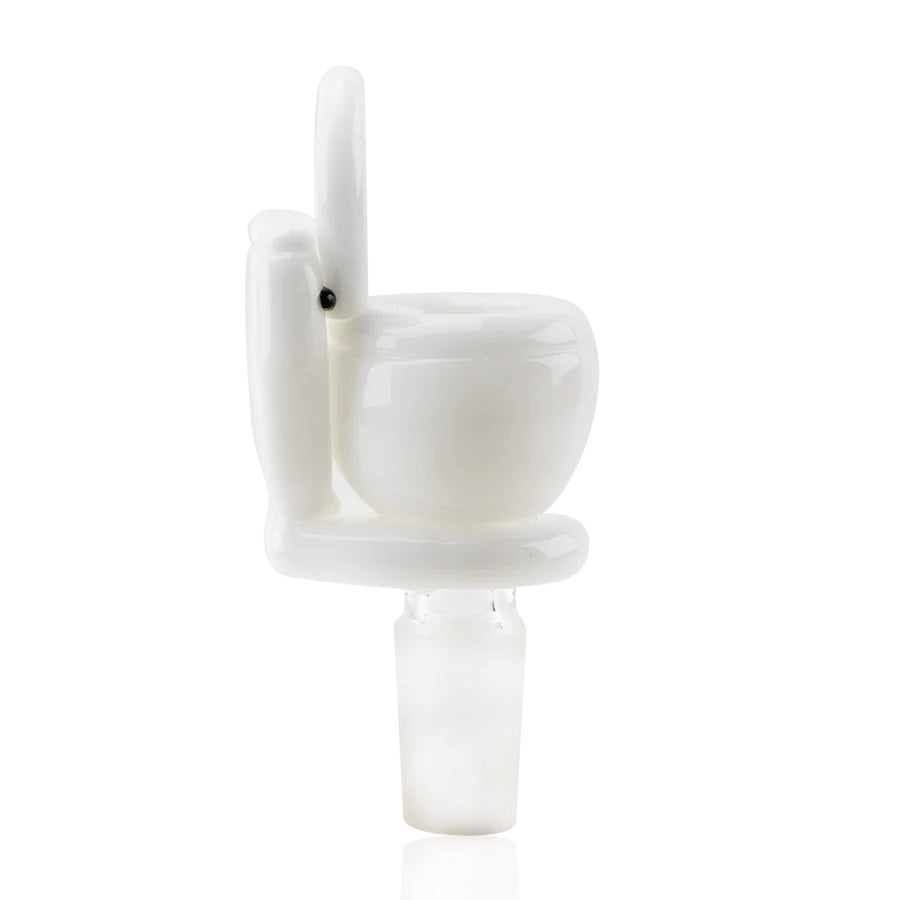Empire Glassworks Toilet Bowl Slide 14mm — sculpted toilet bowl themed 14mm bowl slide for bongs and water pipes