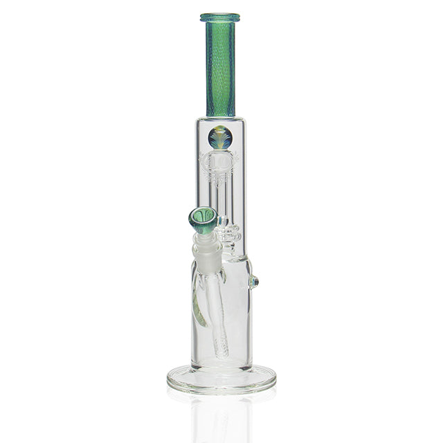 Eric Ross 4 Point 0 Glass x Firekist 14 inch Straight Showerhead Tube collaboration bong with 14mm female joint