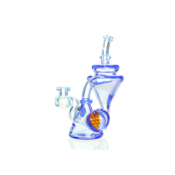 Erik Anders 5mm Recycler Neptune Ghost — handblown 5mm thick recycler dab rig with Neptune and Ghost color accents