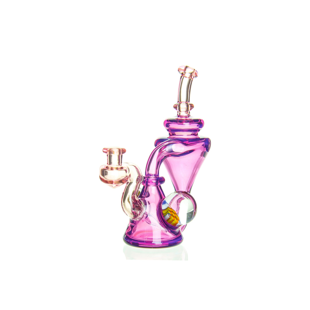 Erik Anders 5mm Recycler Royal Jelly Serum — handblown 5mm thick recycler dab rig with Royal Jelly and Serum accents