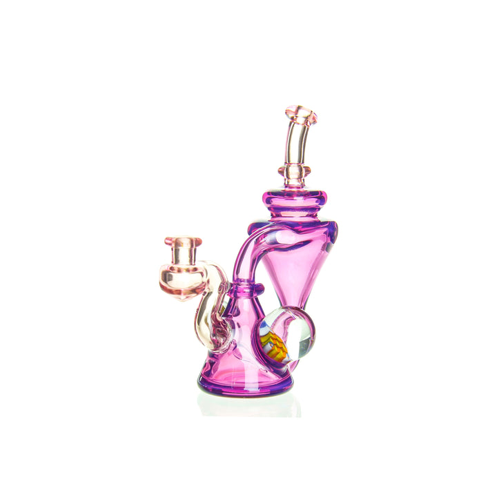 Erik Anders 5mm Recycler Royal Jelly Serum — handblown 5mm thick recycler dab rig with Royal Jelly and Serum accents