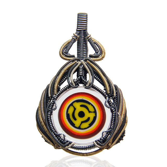 Erik Anders x Dylan Wallace Wire Wrapped 45s Pendant sculptural glass pendant