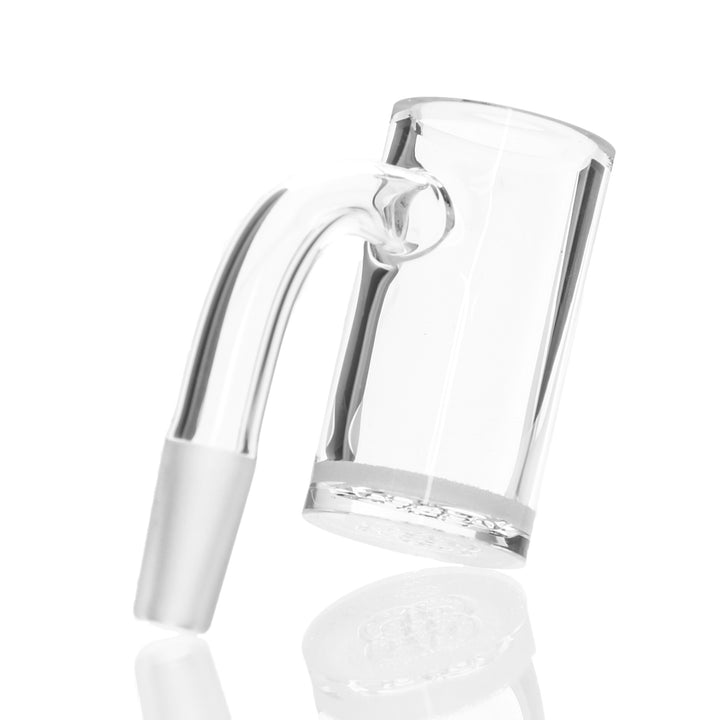 Eternal Quartz 25mm Hybrid Banger 10mm Male 90deg — 10mm hybrid banger from alternate angle