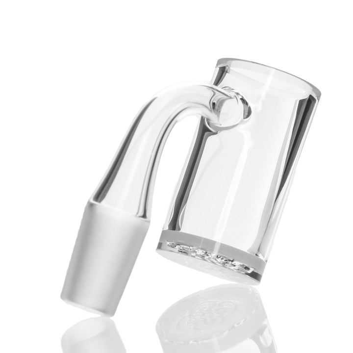 Eternal Quartz 25mm Hybrid Banger 14mm Male 90deg — 14mm hybrid banger from alternate angle