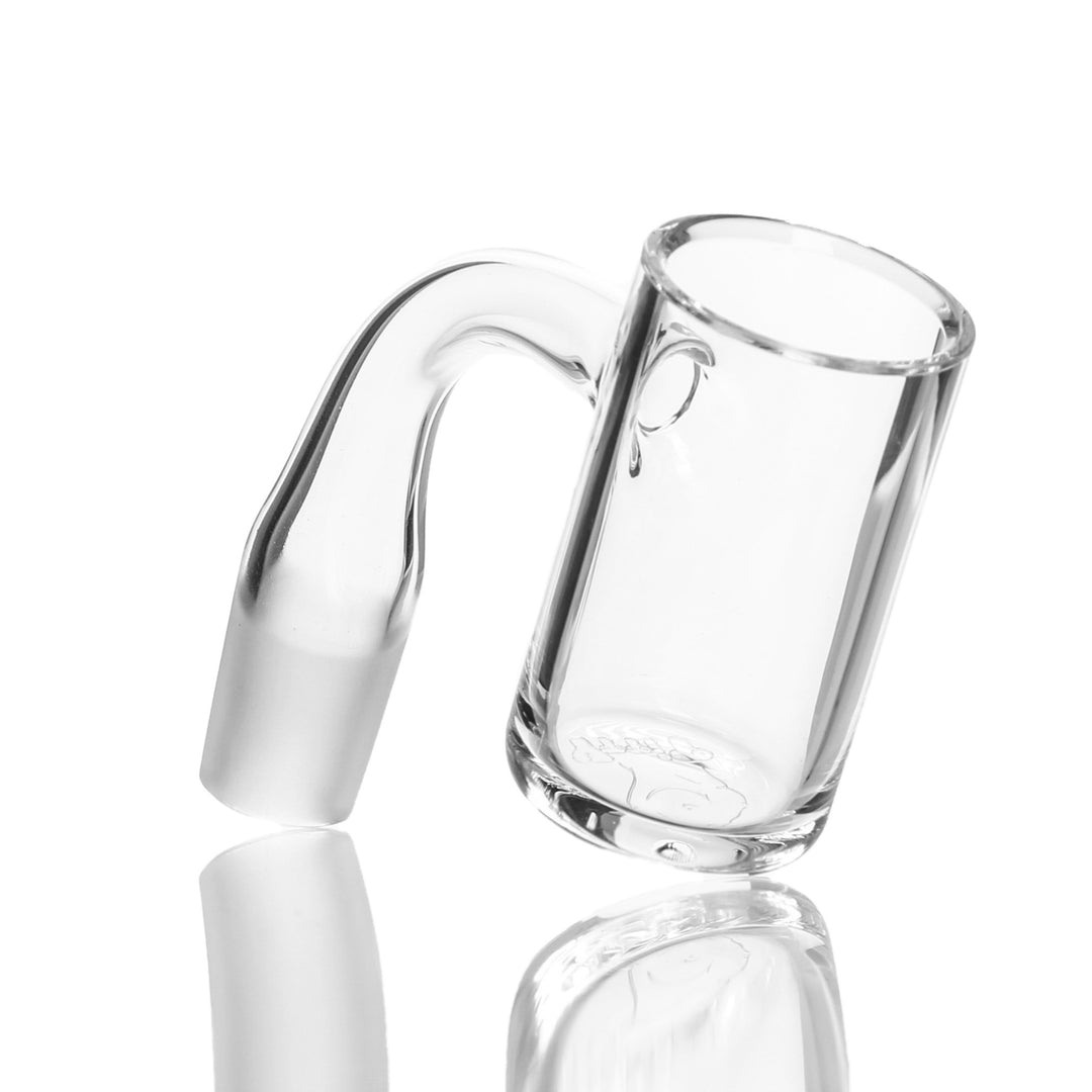 Evan Shore 24mm Titty Banger Male 14mm 90deg — 24mm Titty-style quartz banger with 14mm male joint at 90 degrees