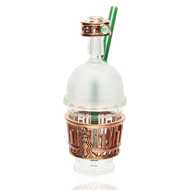 Evol Glass x Kuhns Electroformed Dabuccino Bubbler sculptural dab rig with 14mm male joint