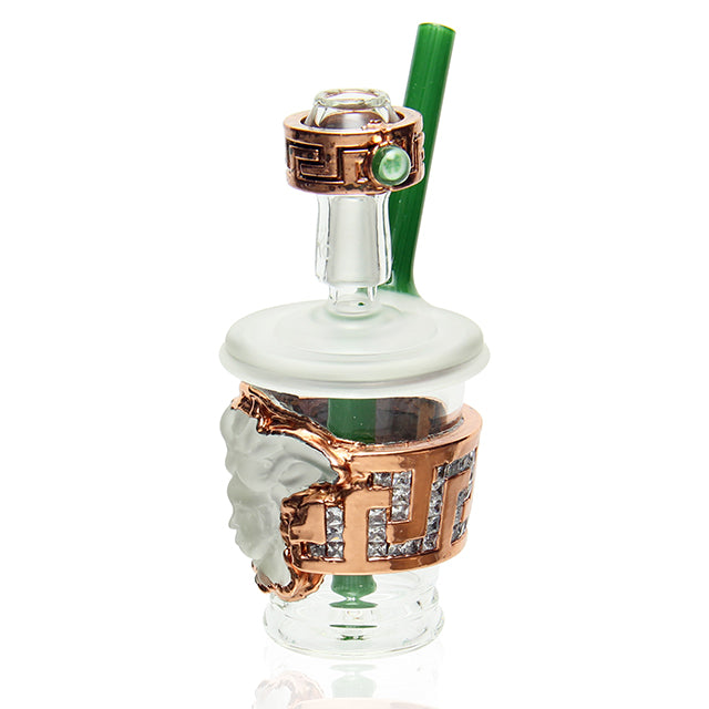 Evol Glass x Kuhns Versace Cup Bubbler sculptural dab rig with 14mm male joint