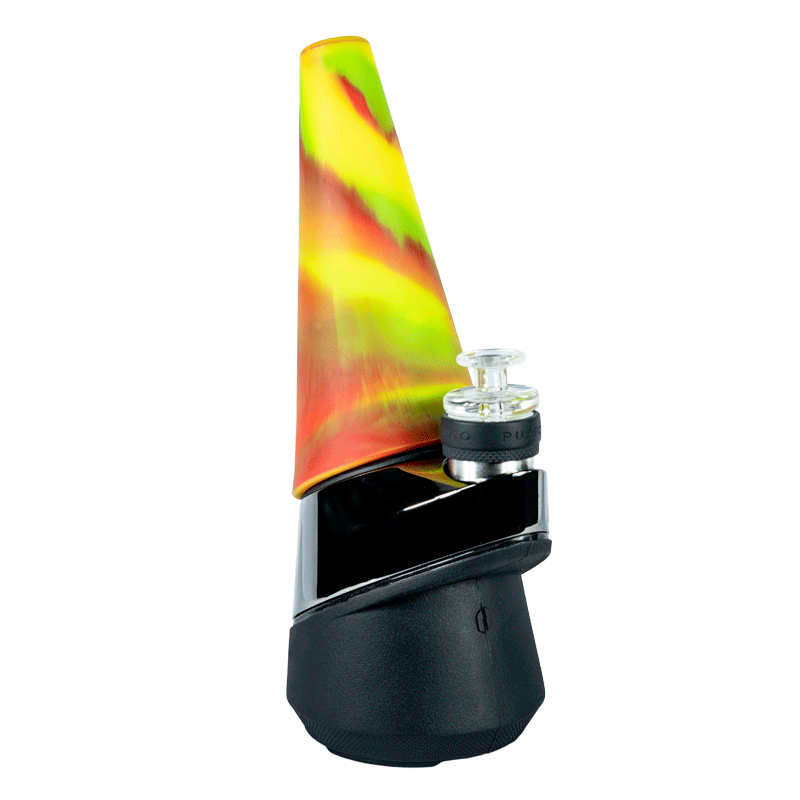 Eyce Silicone Peak Attachment — Rasta colorway silicone bubbler base for Puffco Peak