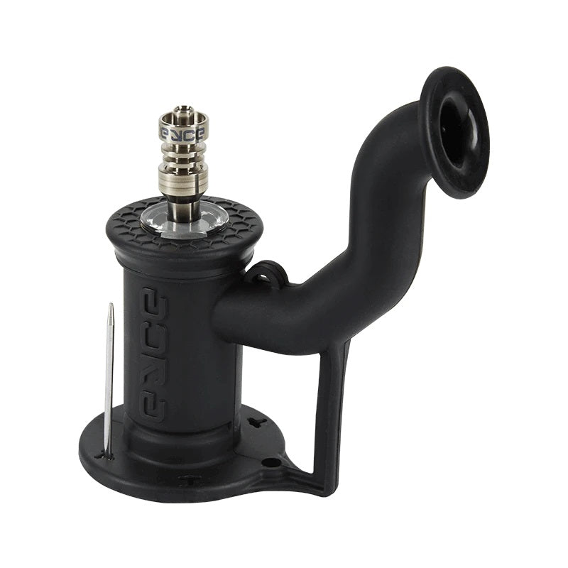 Eyce Silicone Rig II Black — silicone dab rig with glass top attachment, black colorway