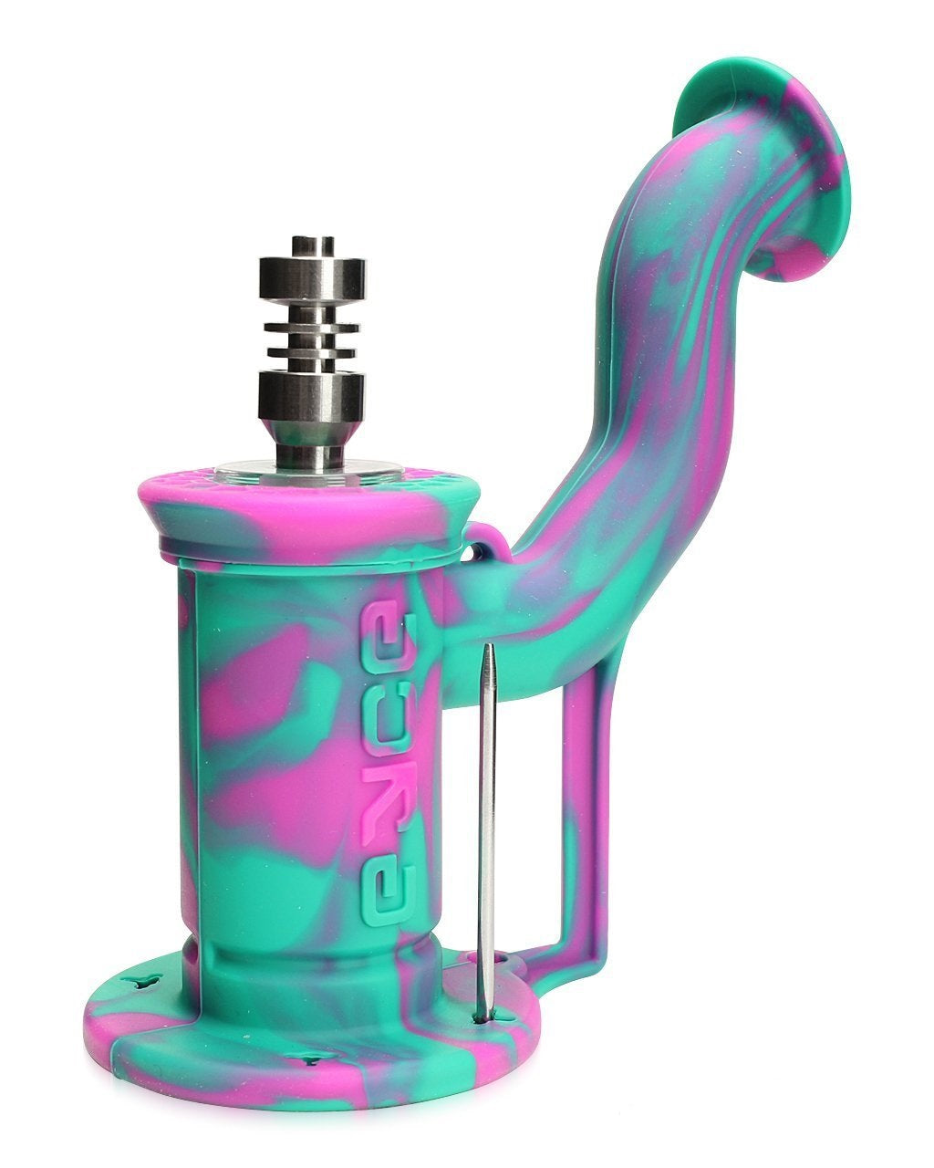 Eyce Silicone Rig II Coral Reef — silicone dab rig with glass top attachment, Coral Reef colorway