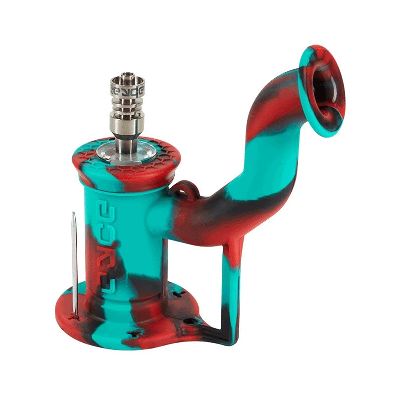 Eyce Silicone Rig II Coral Snake — silicone dab rig with glass top attachment, Coral Snake colorway