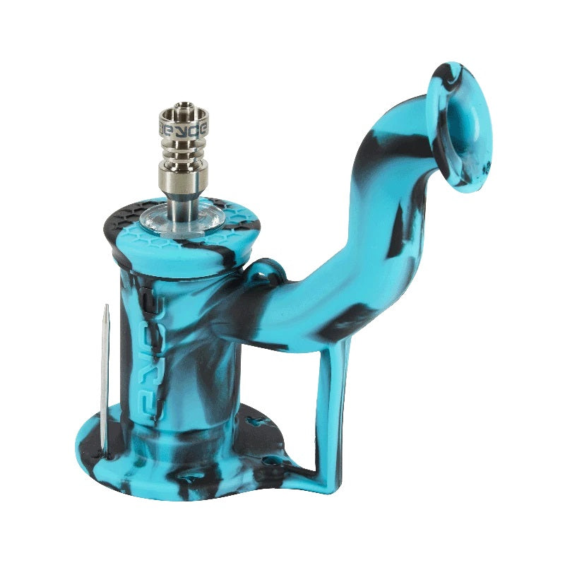 Eyce Silicone Rig II Epic Teal — silicone dab rig with glass top attachment, Epic Teal colorway
