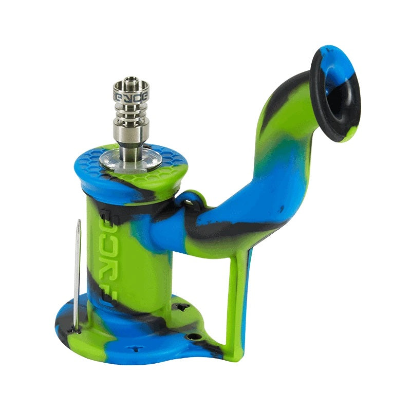 Eyce Silicone Rig II Estonia — silicone dab rig with glass top attachment, Estonia colorway
