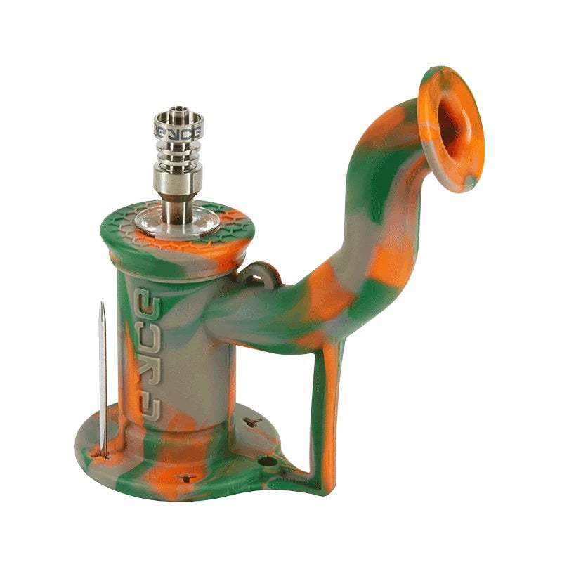 Eyce Silicone Rig II Rifle Camo — silicone dab rig with glass top attachment, Rifle Camo colorway