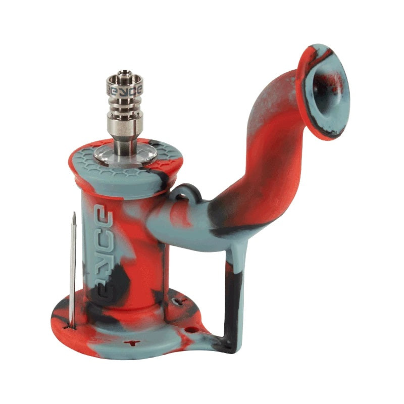 Eyce Silicone Rig II Urban Red — silicone dab rig with glass top attachment, Urban Red colorway