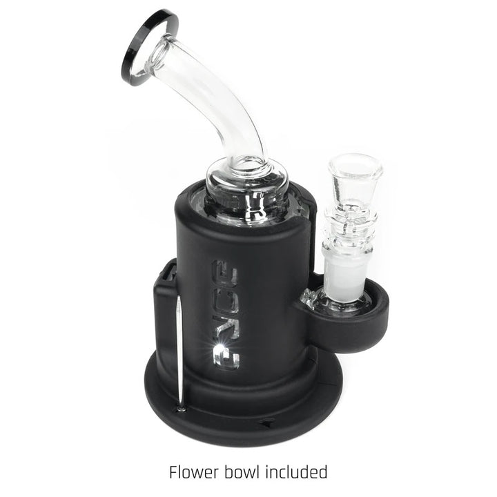 Eyce Spark Rig Black — black Spark Rig detail view of glass top attachment
