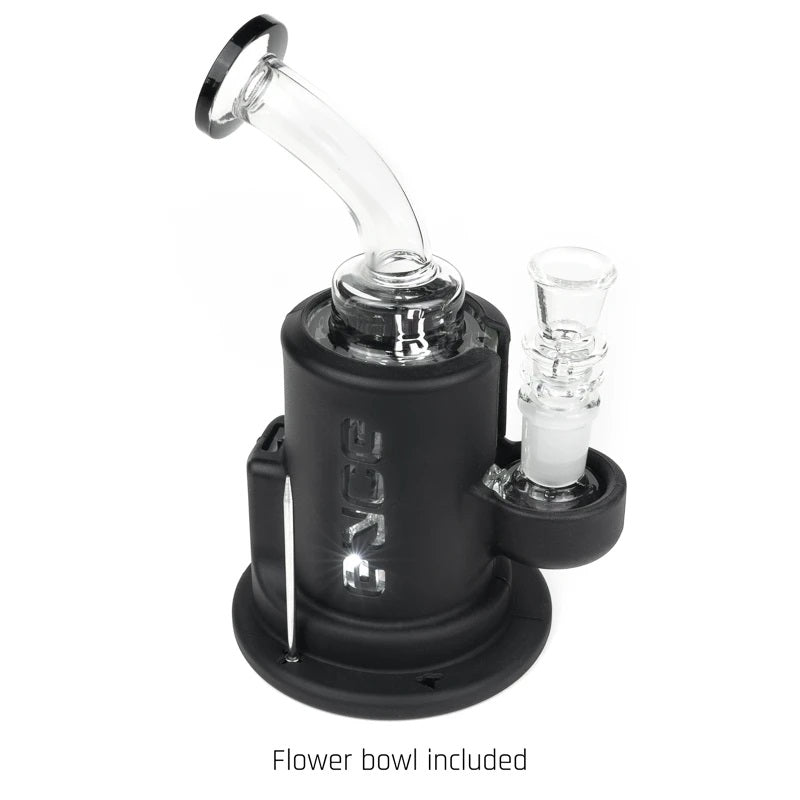 Eyce Spark Rig Black — black Spark Rig detail view of glass top attachment