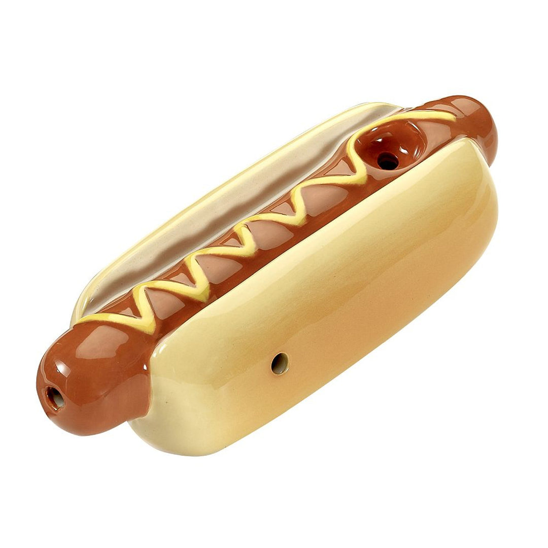 Fashioncraft Hot Dog Pipe — sculpted novelty hand pipe shaped like a hot dog
