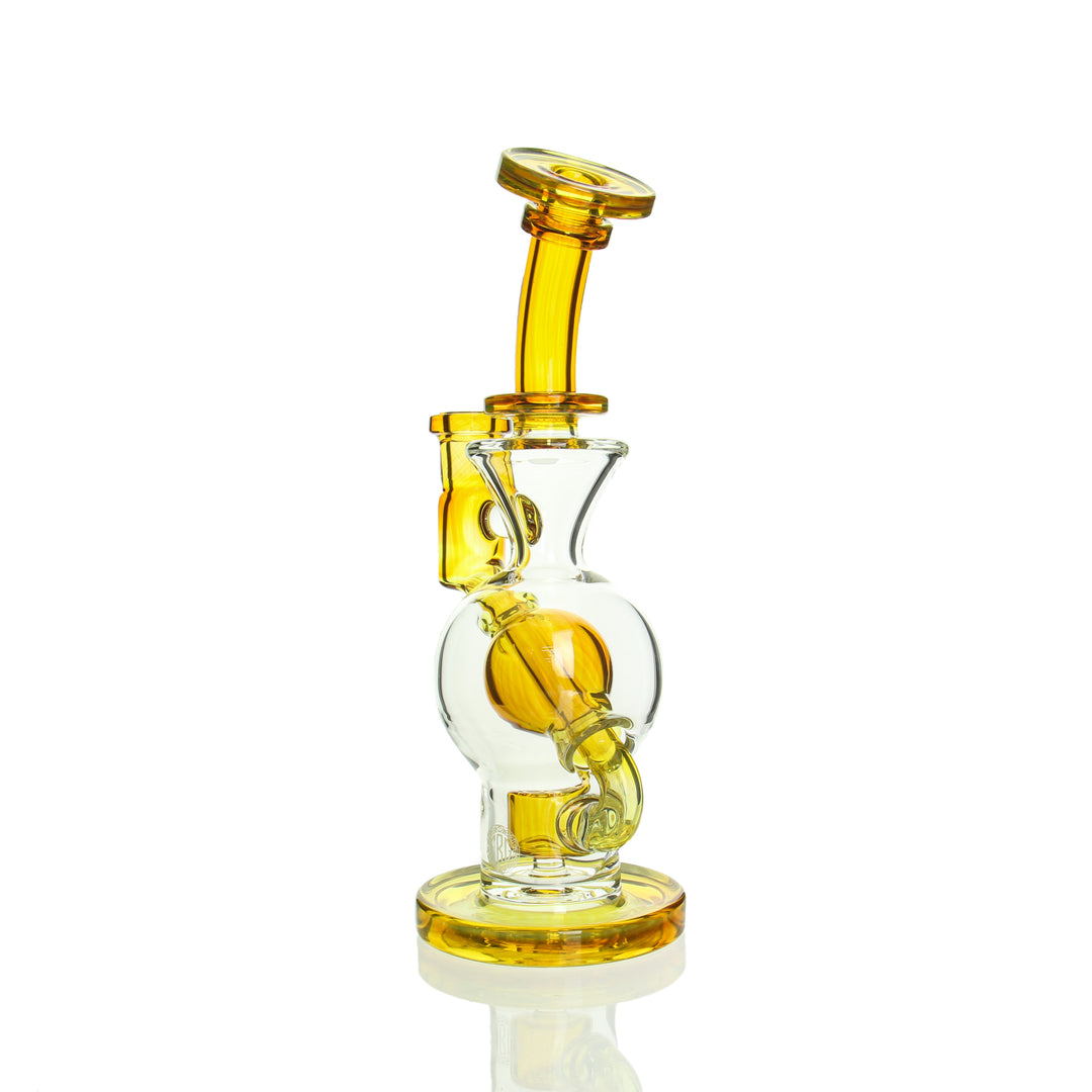 Fat Boy Glass Ball Rig Northstar Yellow — heady ball rig, alternate angle