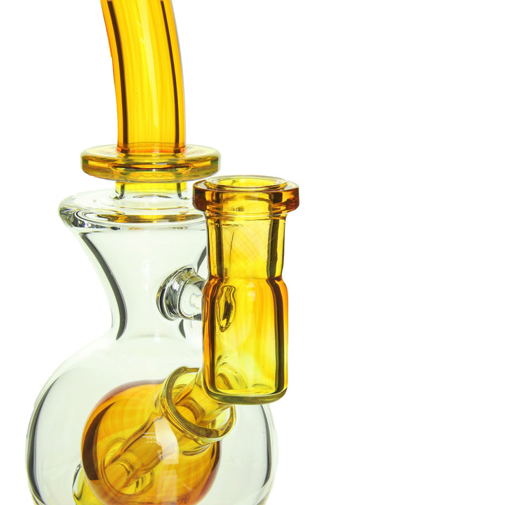 Fat Boy Glass Ball Rig Northstar Yellow — heady ball rig, chamber and perc detail
