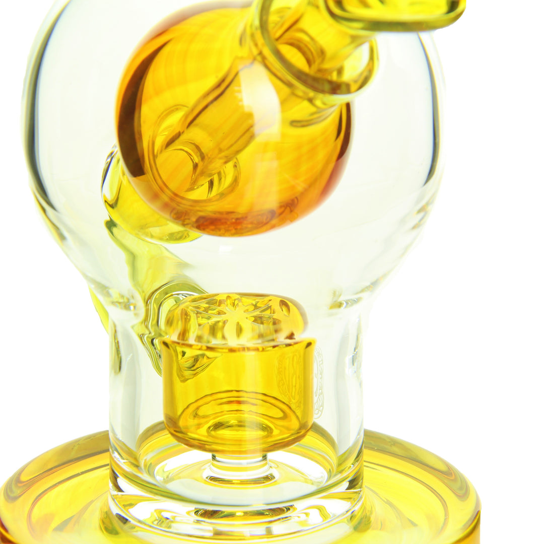Fat Boy Glass Ball Rig Northstar Yellow — heady ball rig, mouthpiece and joint detail