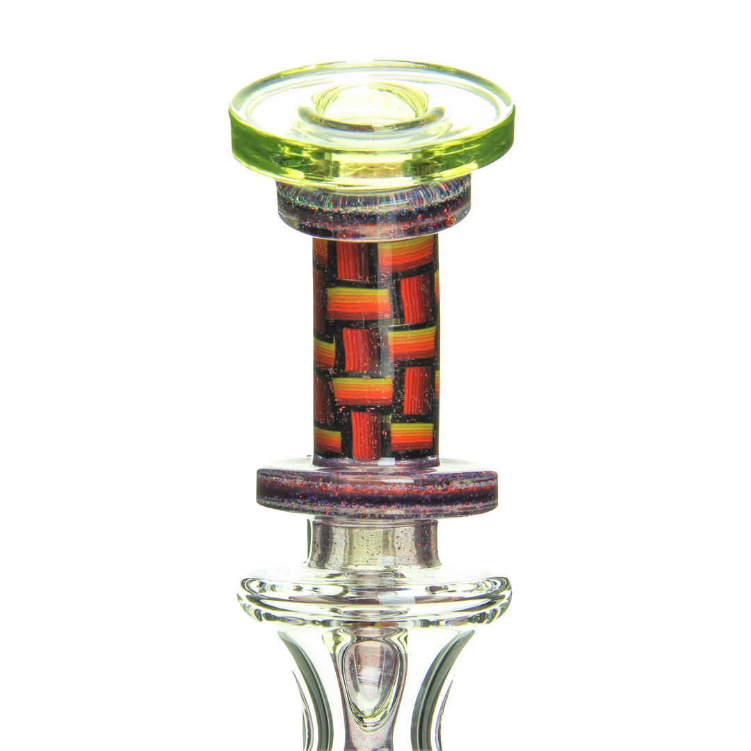 Fat Boy Glass Worked Ball Rig Half Life with Crushed Opal — worked heady ball rig, side profile