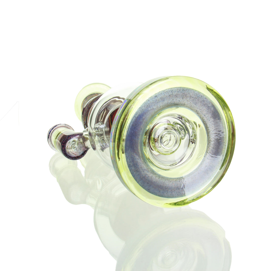 Fat Boy Glass Worked Ball Rig Half Life with Crushed Opal — worked heady ball rig, mouthpiece and joint detail