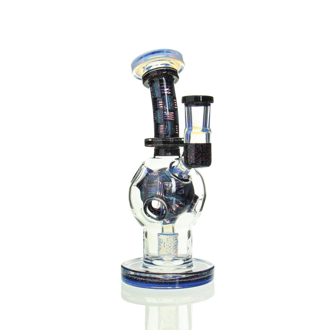 Fat Boy Glass Worked Exosphere Lucid with Crushed Opal — worked exosphere ball rig, hero shot