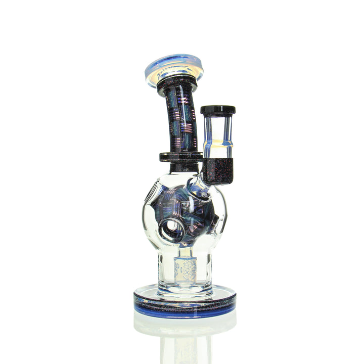 Fat Boy Glass Worked Exosphere Lucid with Crushed Opal — worked exosphere ball rig, hero shot