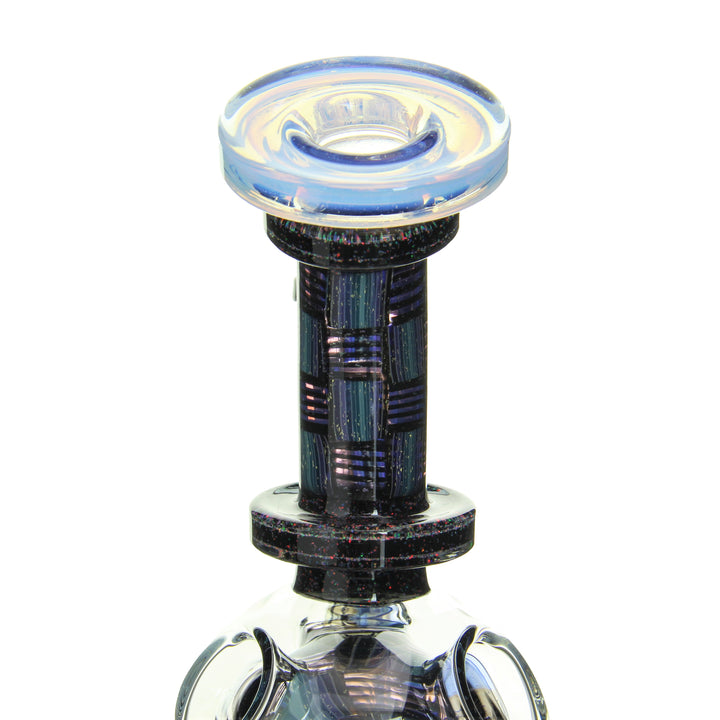 Fat Boy Glass Worked Exosphere Lucid with Crushed Opal — worked exosphere ball rig, side profile