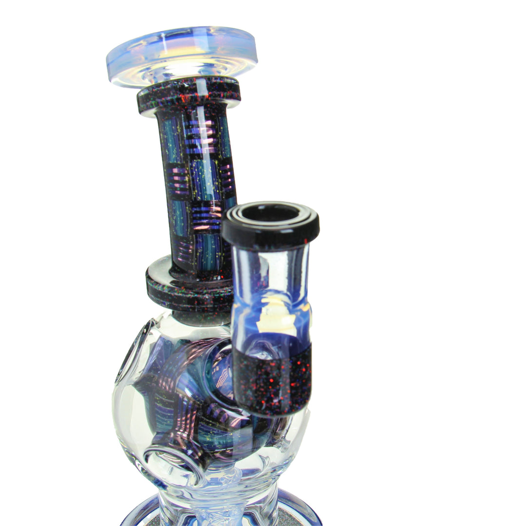 Fat Boy Glass Worked Exosphere Lucid with Crushed Opal — worked exosphere ball rig, chamber and perc detail
