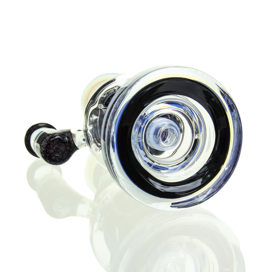 Fat Boy Glass Worked Exosphere Lucid with Crushed Opal — worked exosphere ball rig, mouthpiece and joint detail