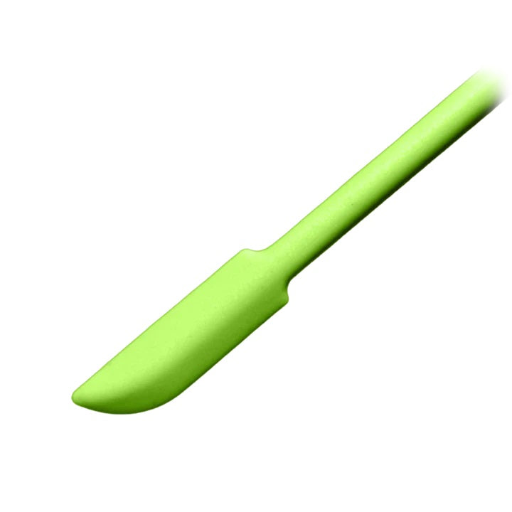 710 Spatula - Silicone Dabber in lime green, designed for accessing hard-to-reach corners in concentrate jars with precision and ease.
