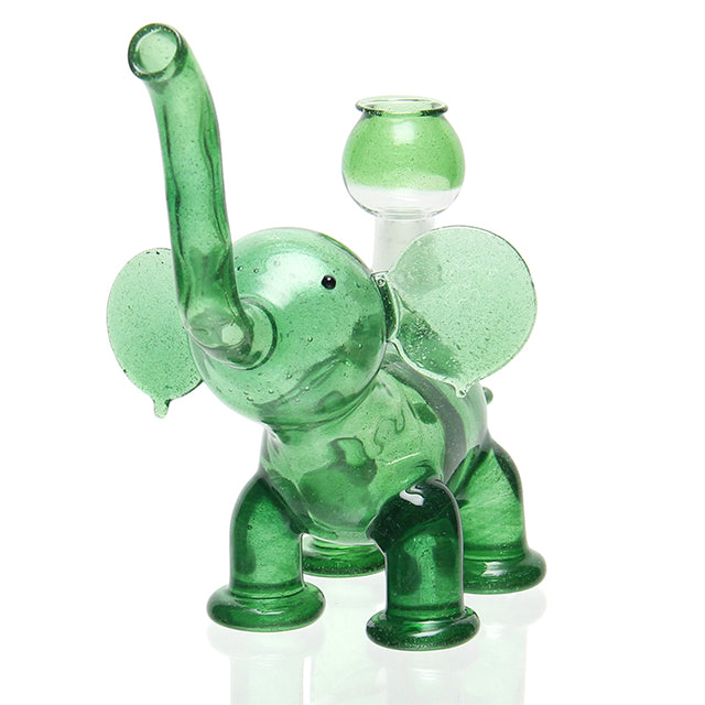 Flame Princess Elephant Rig Green Stardust sculptural mini dab rig