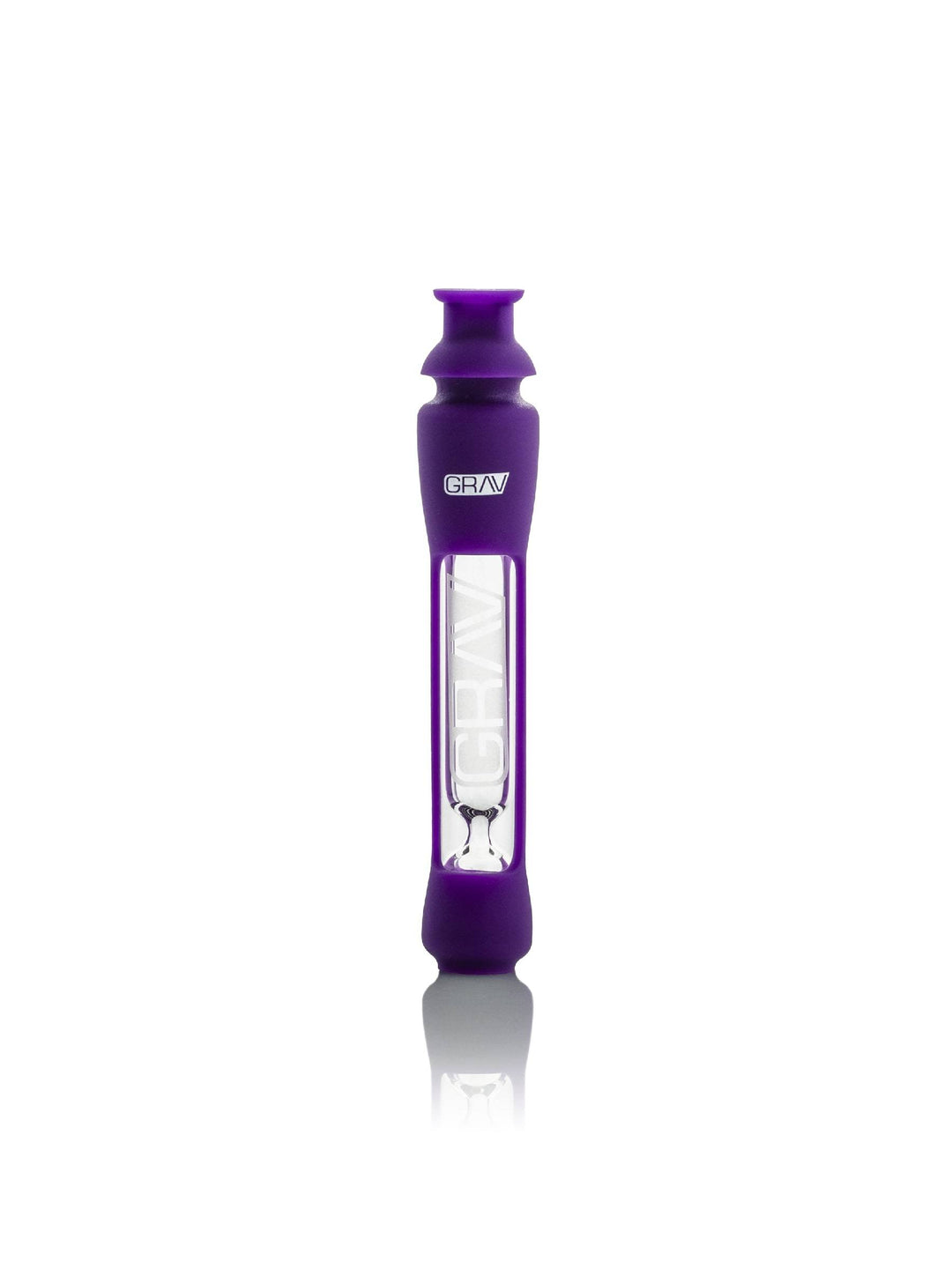 Grav 12mm Taster with Silicone Skin — purple glass one-hitter with protective silicone skin