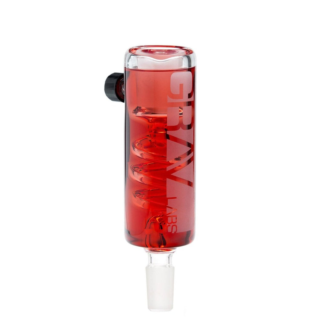 GRAV 14mm Glycerin Chiller Attachment Red — 14mm glycerin-filled freezable chiller attachment in red